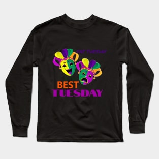 Mardi Gras Fat Tuesday Colorful. Long Sleeve T-Shirt